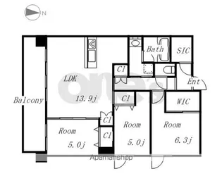 グランドゥール覚王山大島【2階】の間取り