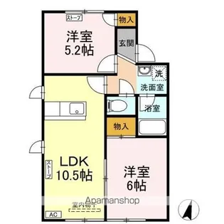 ハイネス自由ヶ丘 B【2階】の間取り