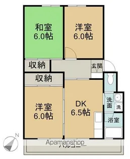 シャトー巌【210号室】の間取り