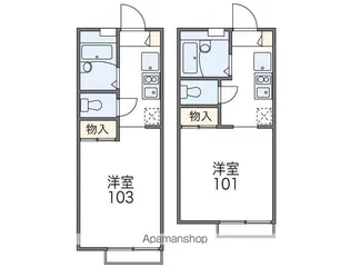 レオパレス鳴尾浜【2階】の間取り