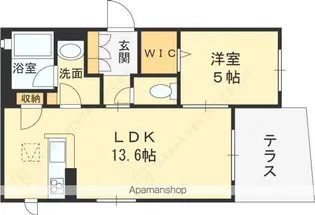 SHAMAISON 八尾【101号室】の間取り