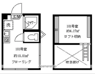 フェリスムーン【104号室】の間取り