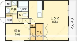 サンライズ東大阪【6階】の間取り