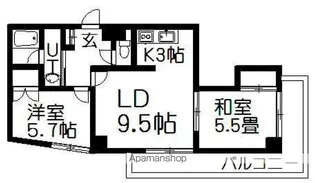 ル・ソレイユ手稲【3階】の間取り