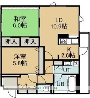 フォルム函館二十間坂【306号室】の間取り
