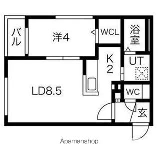 ラフィーネ中島公園PREMIUM【4階】の間取り