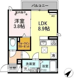 ONE UNIVERSITY PLACE【1階】の間取り