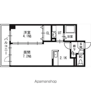 グランカーサ南6条【4階】の間取り