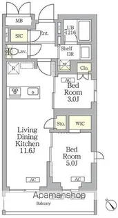 グランパーク千駄ヶ谷レジデンス【4階】の間取り