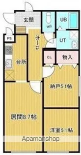 リバティ湯浜(リバティユノハマ)【3階】の間取り
