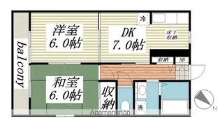ハイツアキモト【1階】の間取り