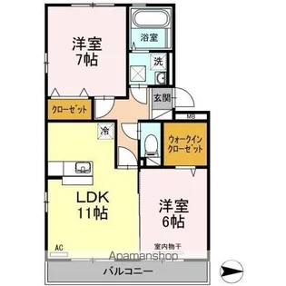Y.サイレント ヴィラージュ【2階】の間取り