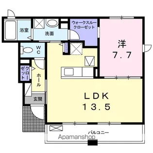 リベラル507ウエスト【1階】の間取り