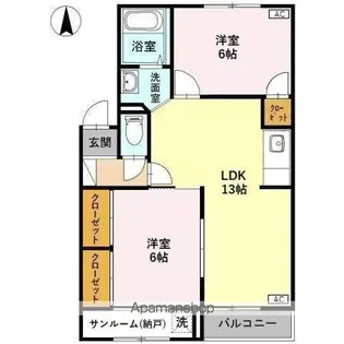プレジールビューラ A【2階】の間取り