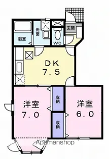 ラルジュ・翠ケ丘一番館【1階】の間取り