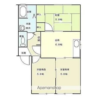 ディアス八木 B棟【2階】の間取り