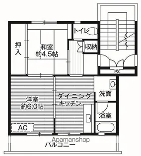 ビレッジハウス石岡3号棟【302号室】の間取り