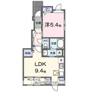 ラルゴミヤB【1階】の間取り