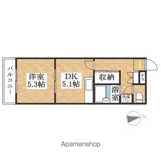 コーポラスヘルシーⅠ【206号室】の間取り
