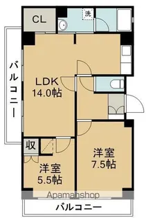 二軒茶屋グランドハイツ【4階】の間取り