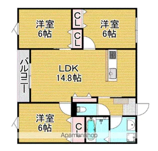 Taormina下府【1階】の間取り
