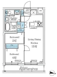 東京都中野区本町5丁目【マンション】の間取り