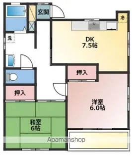 サンハイツ【2-201号室】の間取り