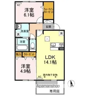 グレースタウン江南 H【1階】の間取り