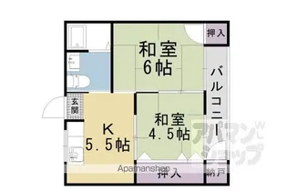 ブルーコート西野山【106号室】の間取り