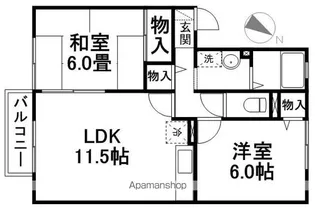 セジュール竹 D棟【2階】の間取り