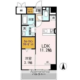 スティングレイつるま【4階】の間取り