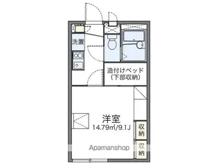 レオパレスピュアフル【206号室】の間取り
