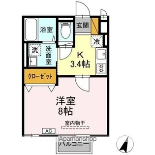 グランモア登戸 弐番館【2階】の間取り