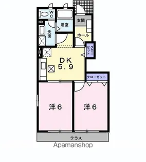 プラシード上ノ山 A【1階】の間取り