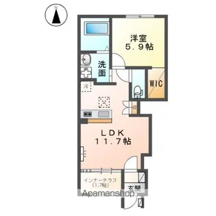 ブランシュ フルール K2【1階】の間取り