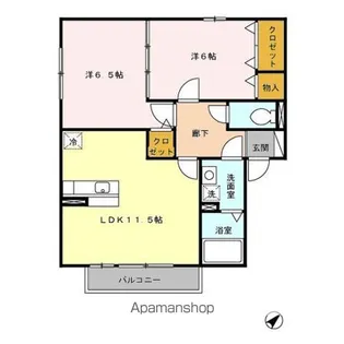 フォンテーヌⅡ【2階】の間取り