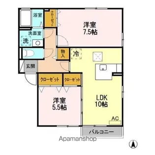 カルム コンジェ DE【1階】の間取り