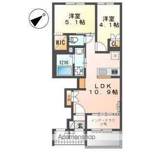 テラス・ド・ラ・フォレ【1階】の間取り