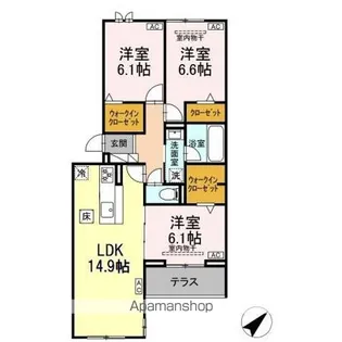 D CRAFT 谷田【1階】の間取り
