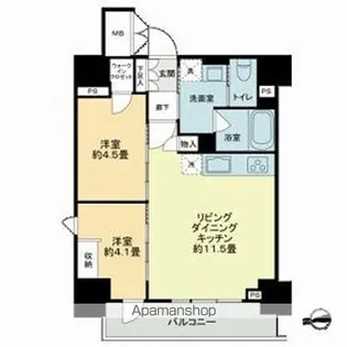 ザ・ライオンズフォーシア鶴見【9階】の間取り