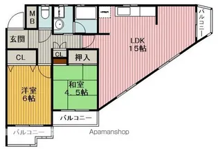 ピュアヒルズ北緑丘【3階】の間取り