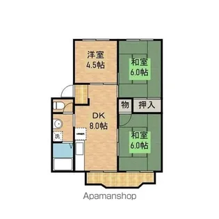 ウィンディーウエストリバー【A202号室】の間取り