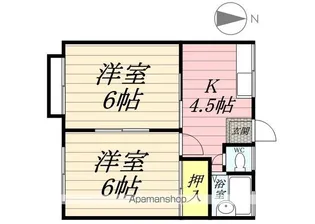 コーポかたやまC【203号室】の間取り