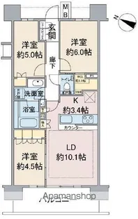 ザ・パークハウスさいたま新都心【9階】の間取り