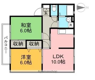 アムール B棟【2階】の間取り
