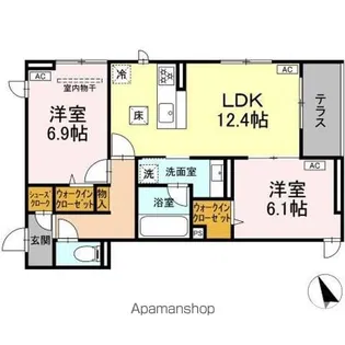 D PAINA 宿河原6 II【1階】の間取り
