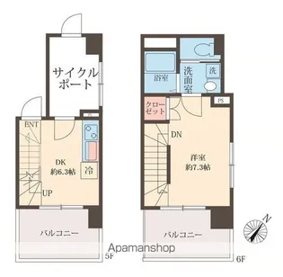 スフィア日本橋富沢町【5階】の間取り