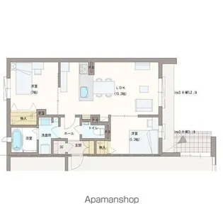 ジューンベリーガーデン北畠【1階】の間取り