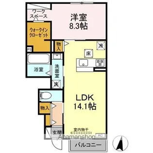 DーROOM FOURTH A棟【1階】の間取り