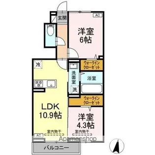 ラフィネ神辺 A棟【103号室】の間取り